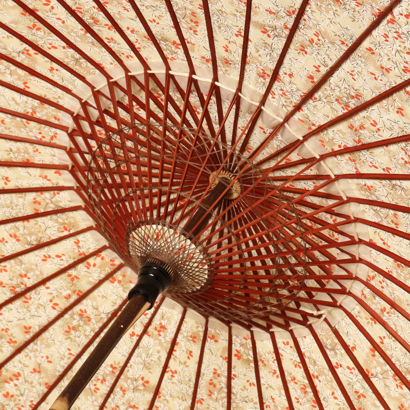Black Bamboo Japanese Parasol "Flower Blooming" Yukiyanagi
