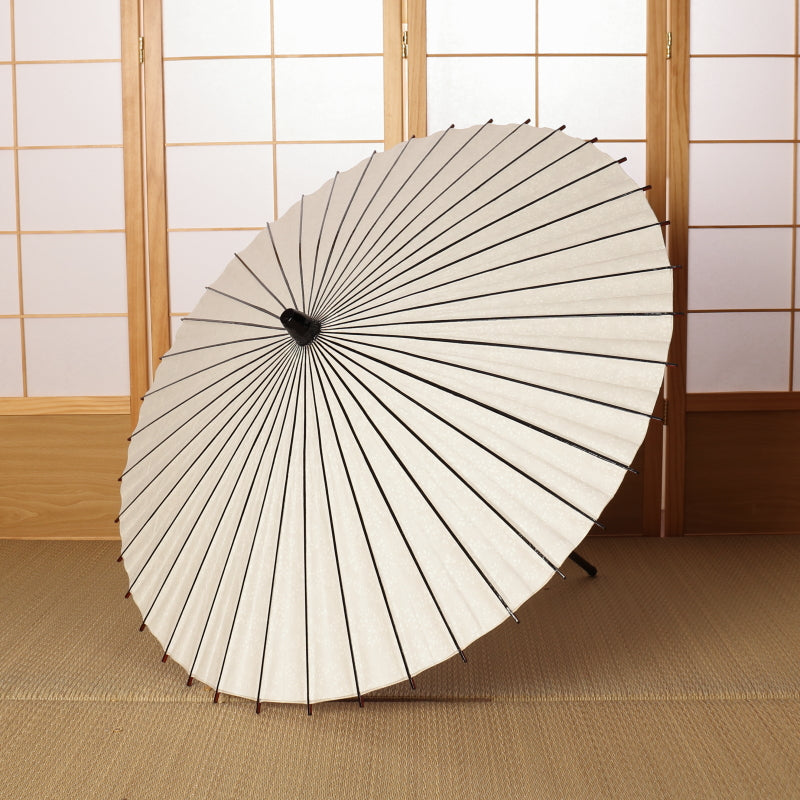 Black bamboo Japanese parasol "Flowering" Yukiyanagi / light blue