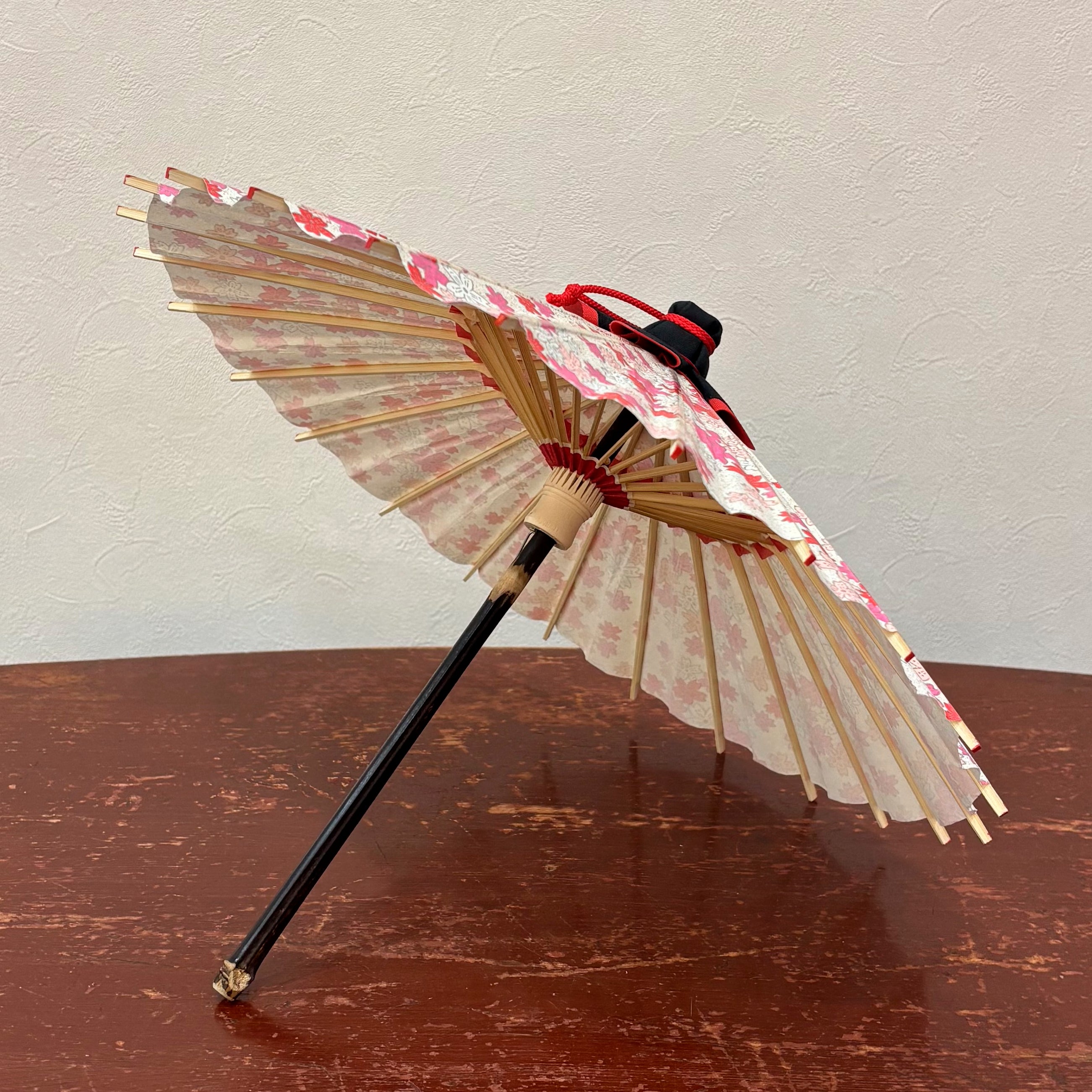 姫和傘 『匠の小さな和傘』白地にリボン桜