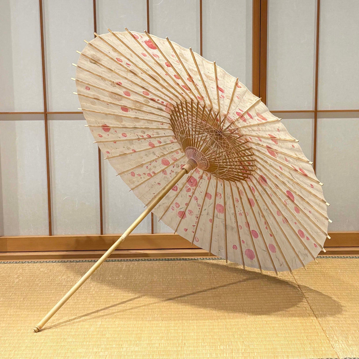Hand-painted Japanese Parasol “Kobai Hakubai” (Red and White Plum Blossoms)