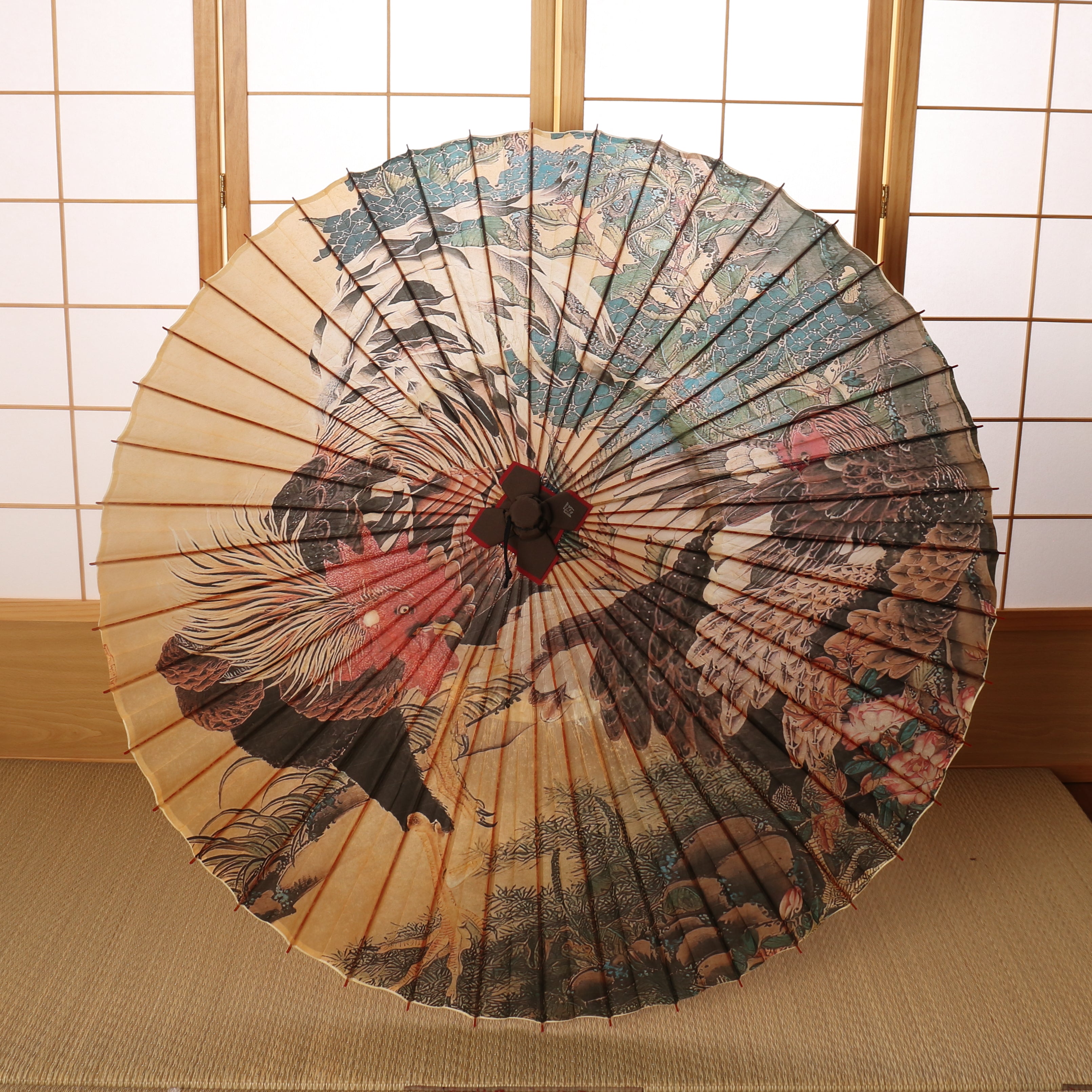 蛇の目傘 -紫陽花双鶏図- - 日本最古の京都和傘屋 辻倉