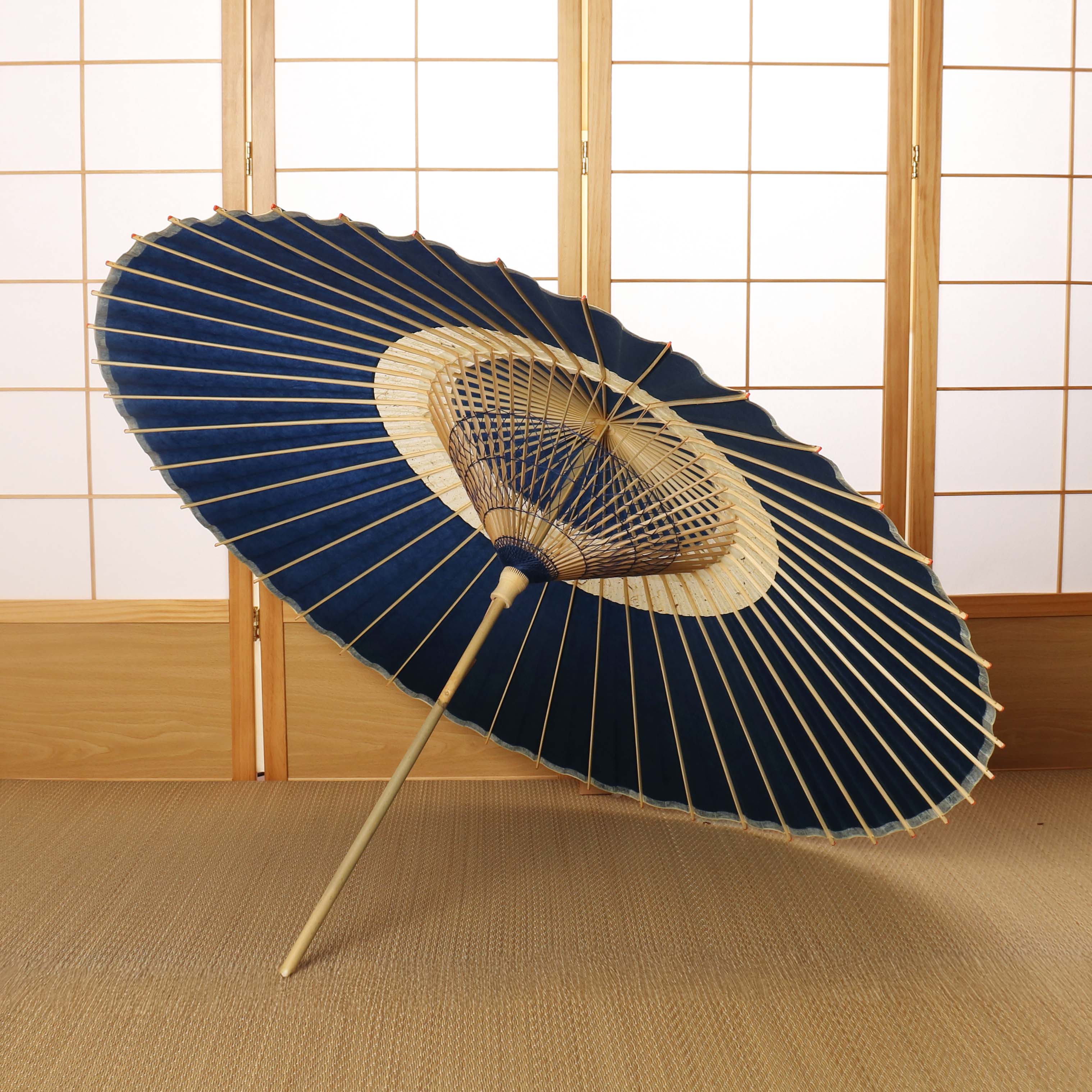 辻倉『極み』蛇の目柄/黒谷 / 藍霞