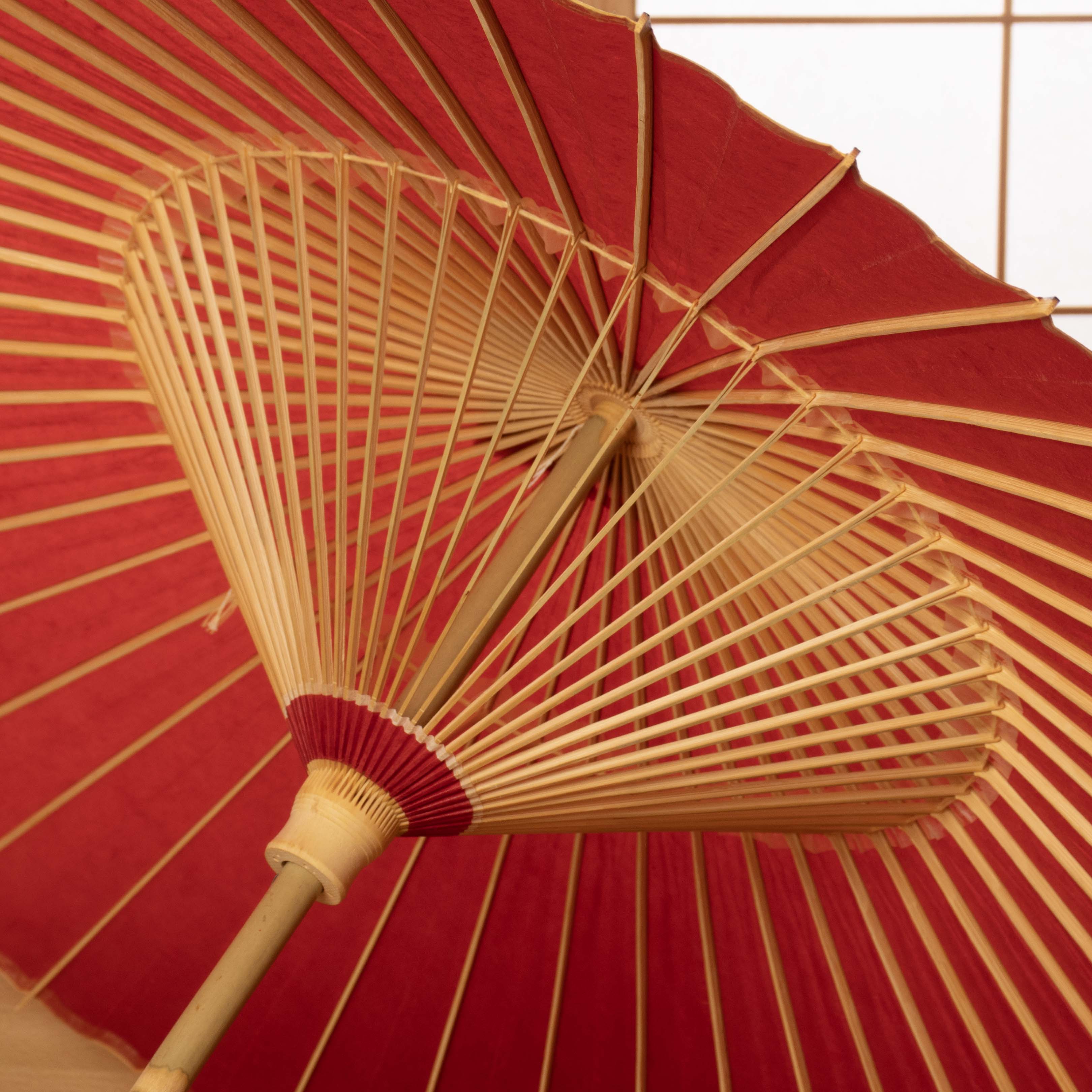 朱赤色の番傘｜ 辻倉 極み番傘 緋色｜ 辻倉京都和傘屋 - 日本最古の