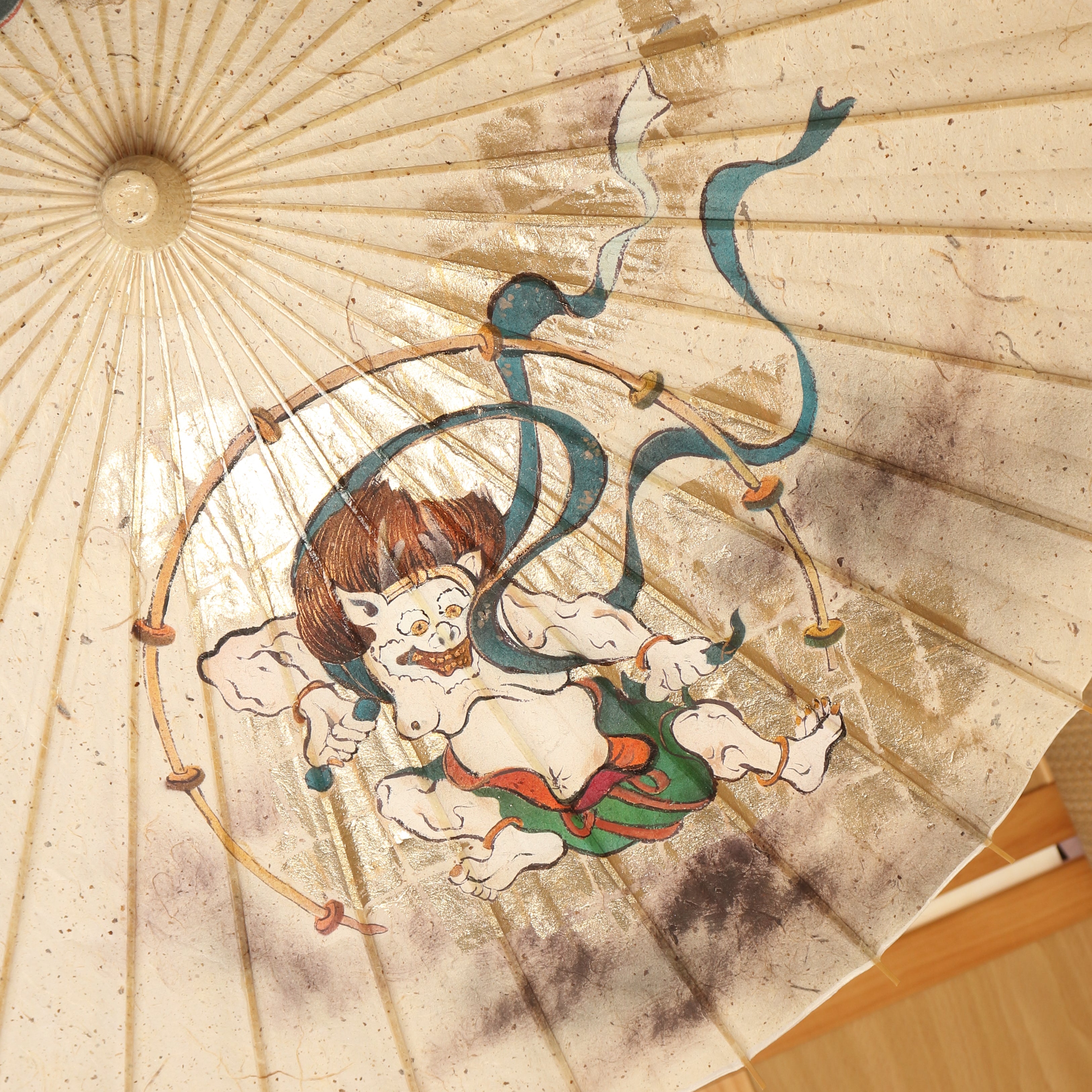 Fujin Raijin-zu / Hand-painted Kyo-yuzen