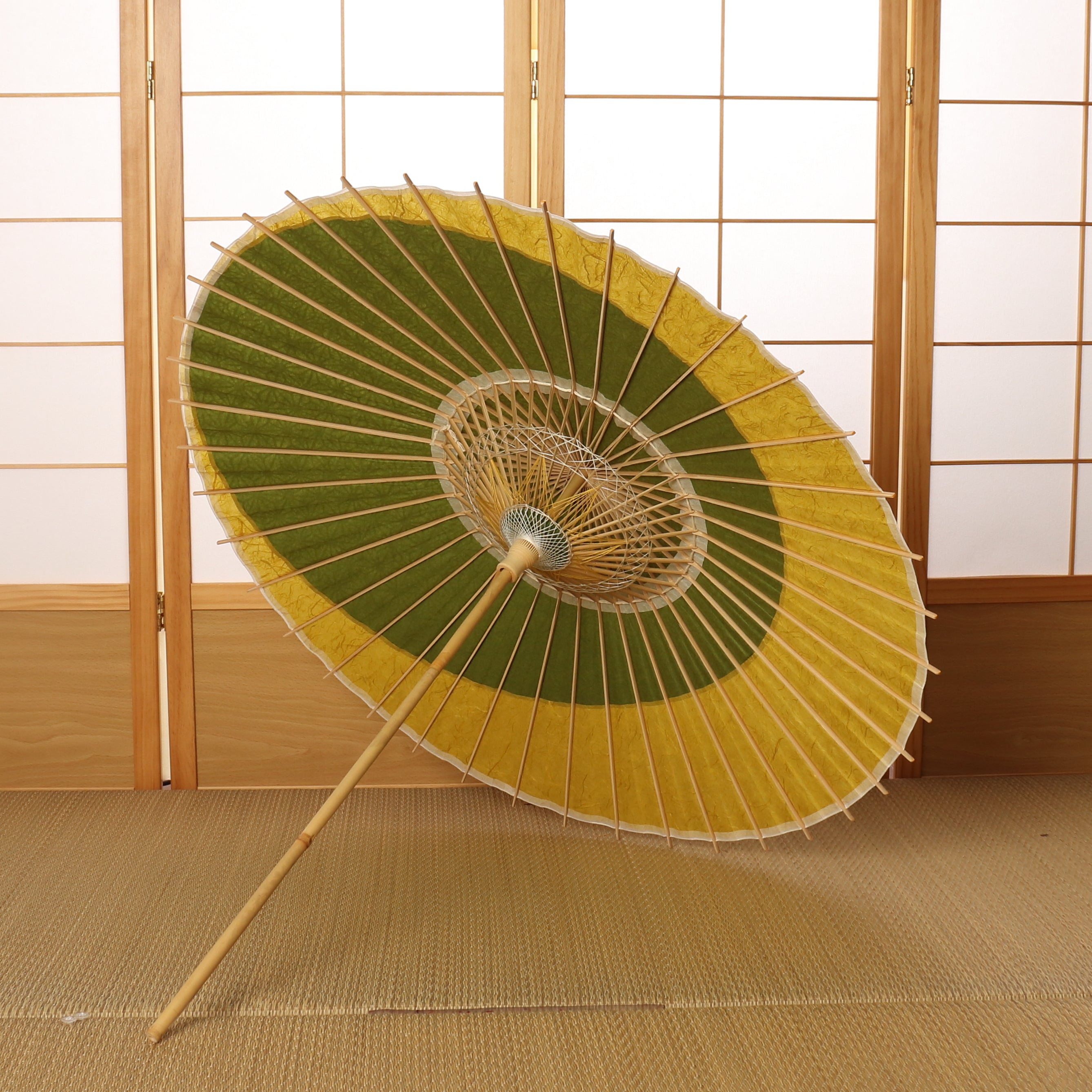 日傘｜特選二重張り日傘 落水紙レース重ね 『麻の葉に黄金』｜京都和傘