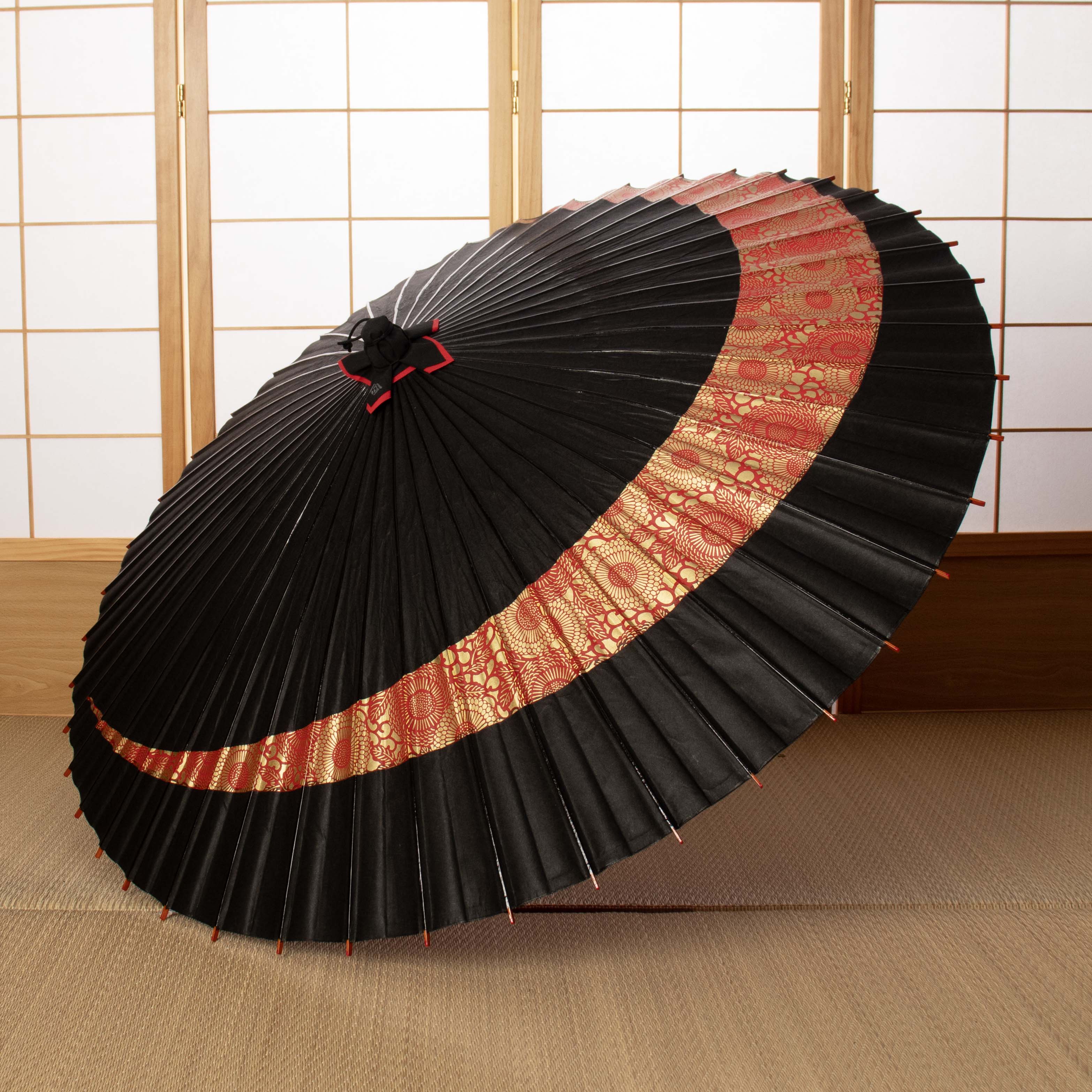 和傘｜番傘｜蛇の目傘｜和のディスプレイ｜古典柄 巴『蒼月』｜京都