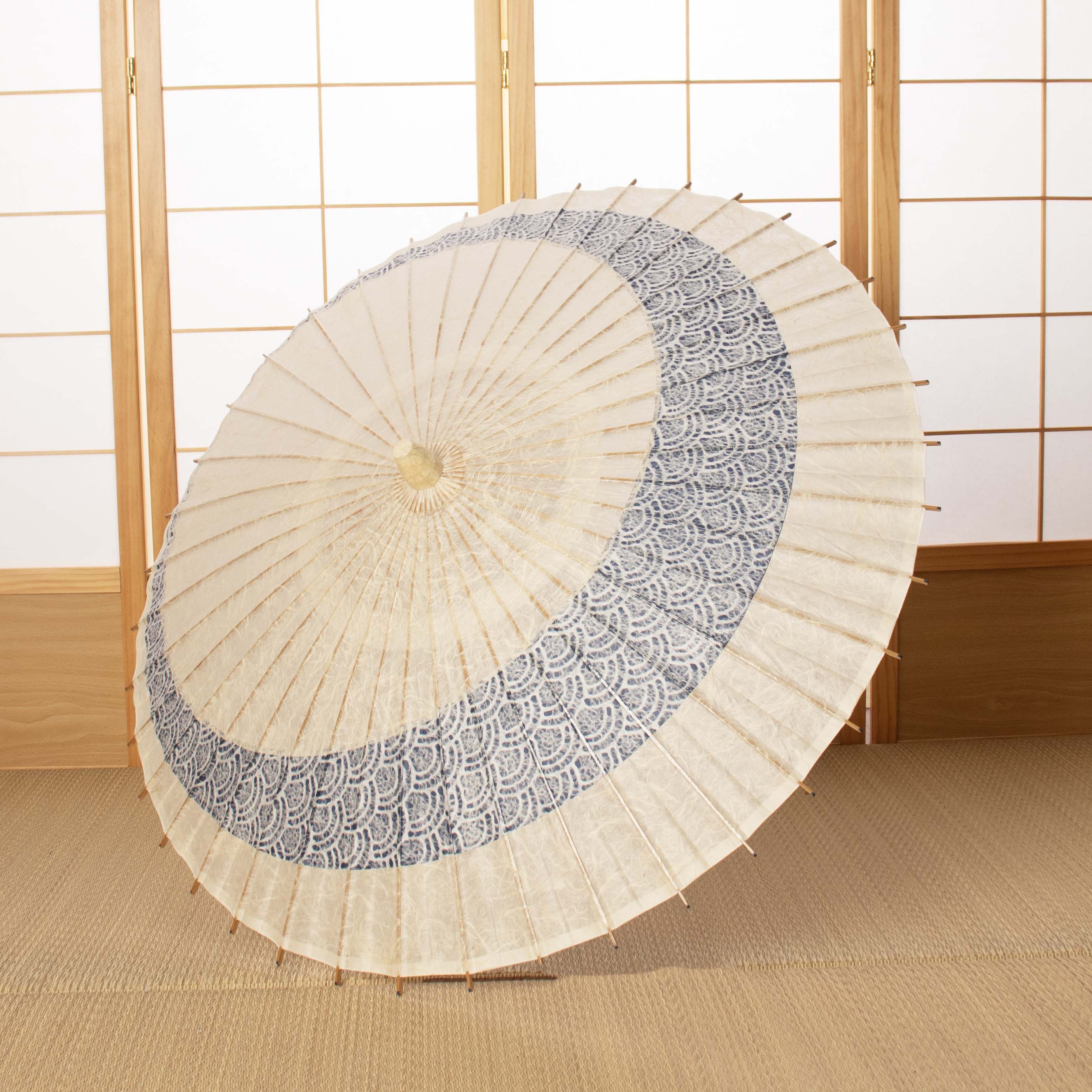 落水重ね  『三日月奴』青海波 藍紗