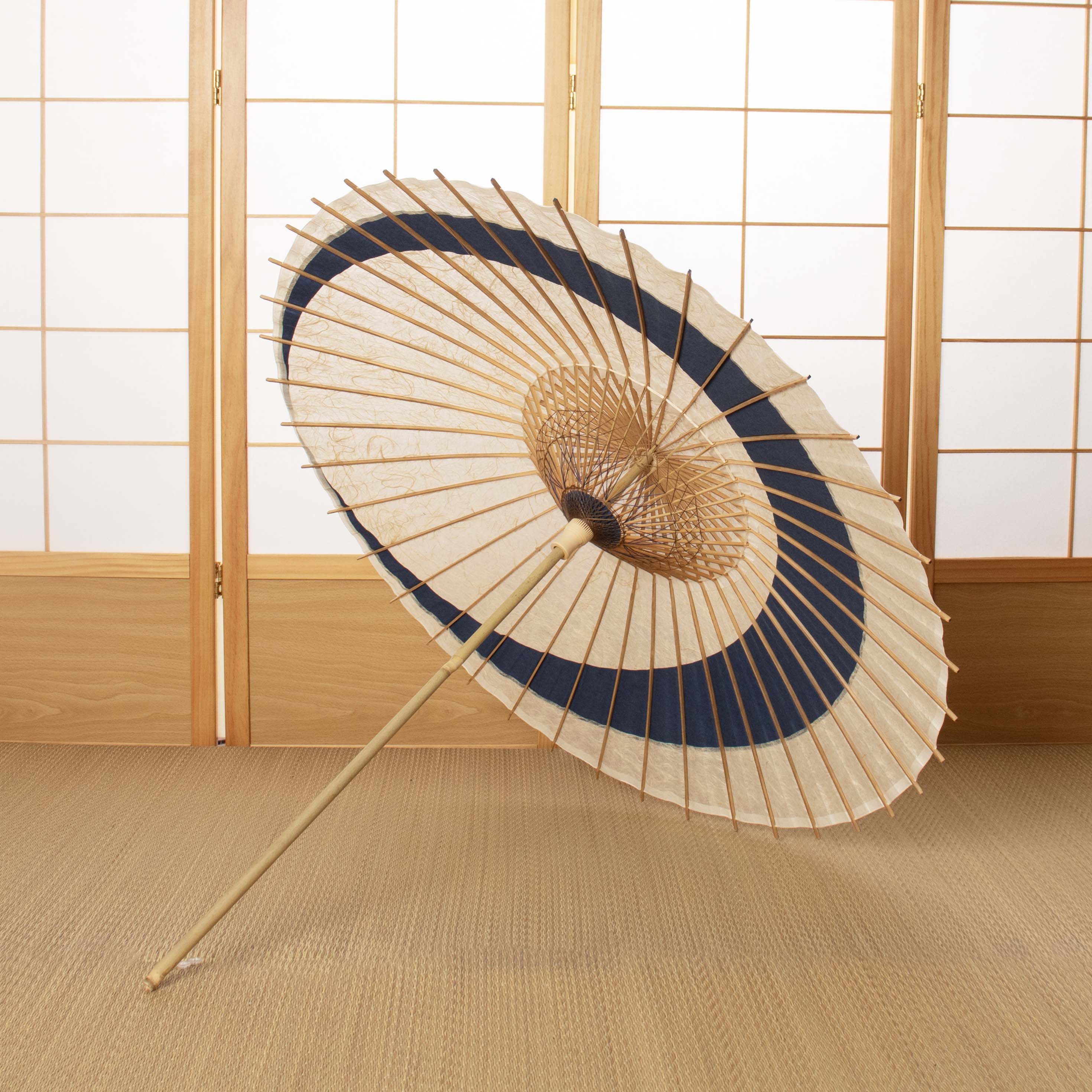 落水重ね 『三日月奴』青海波 藍紗 - 日本最古の京都和傘屋 辻倉