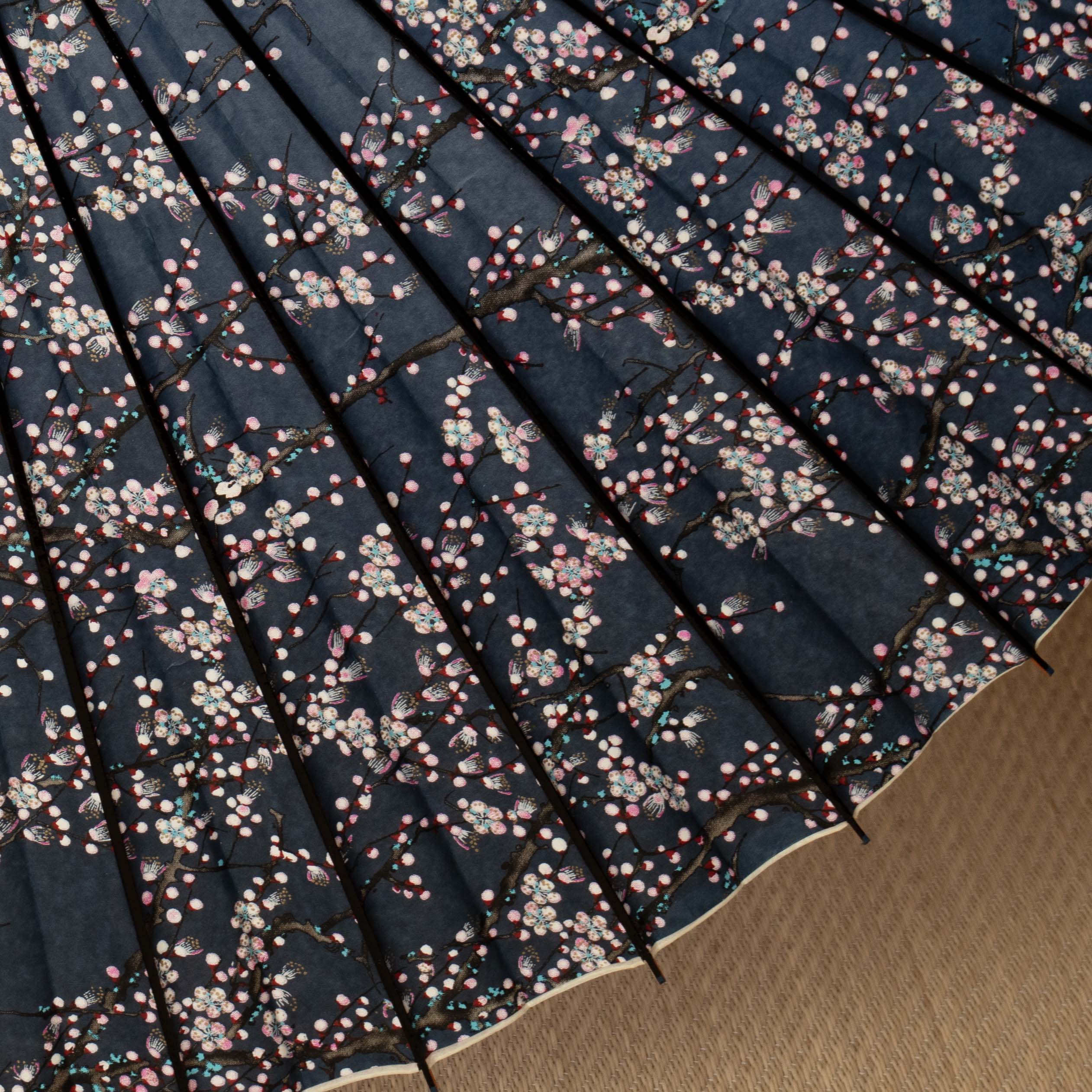 京友禅 黒竹『梅流水　濃藍（こあい）』