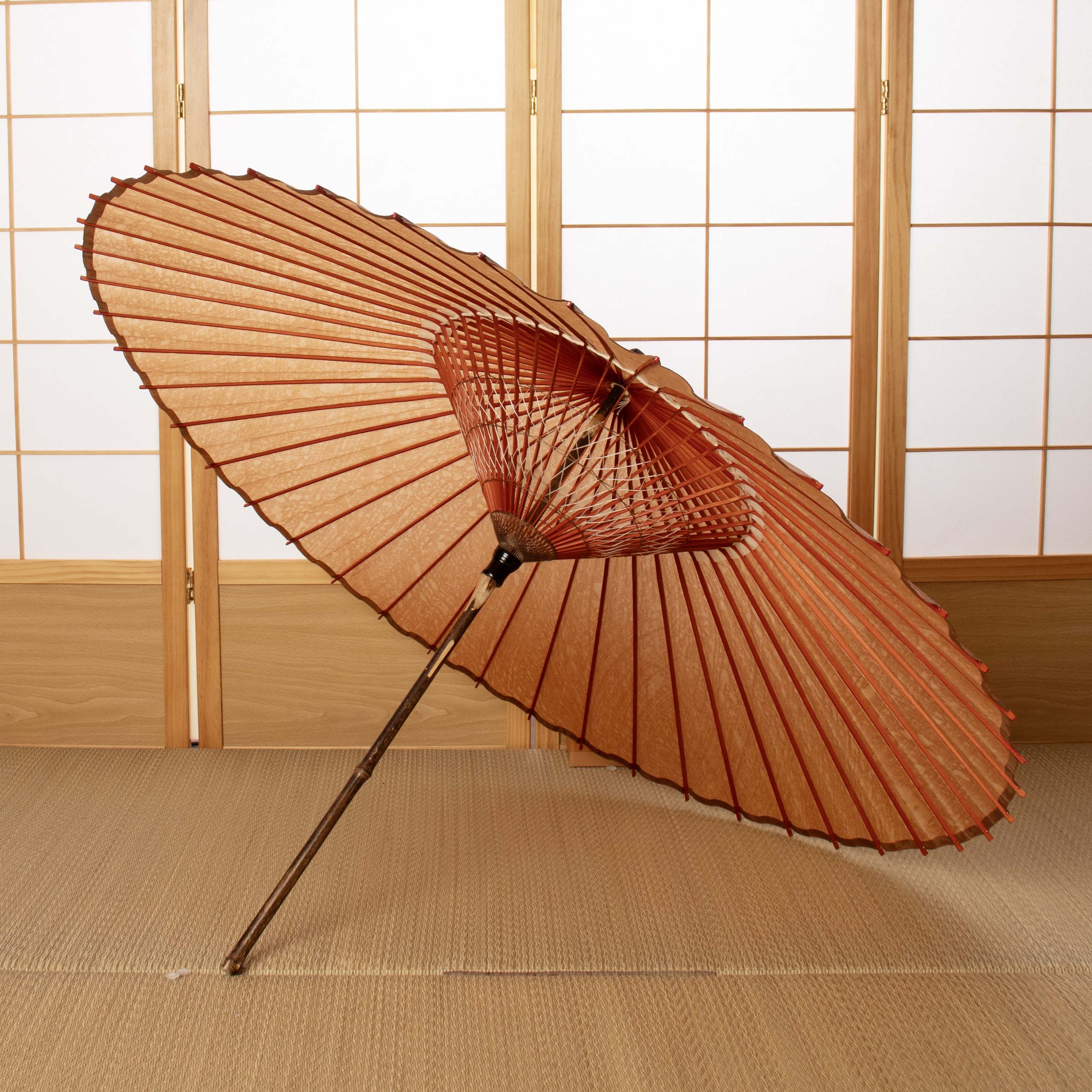 柿渋染めの和傘 ｜辻倉特撰 黒竹 柿渋染め ｜ 京都和傘屋辻倉 - 日本最