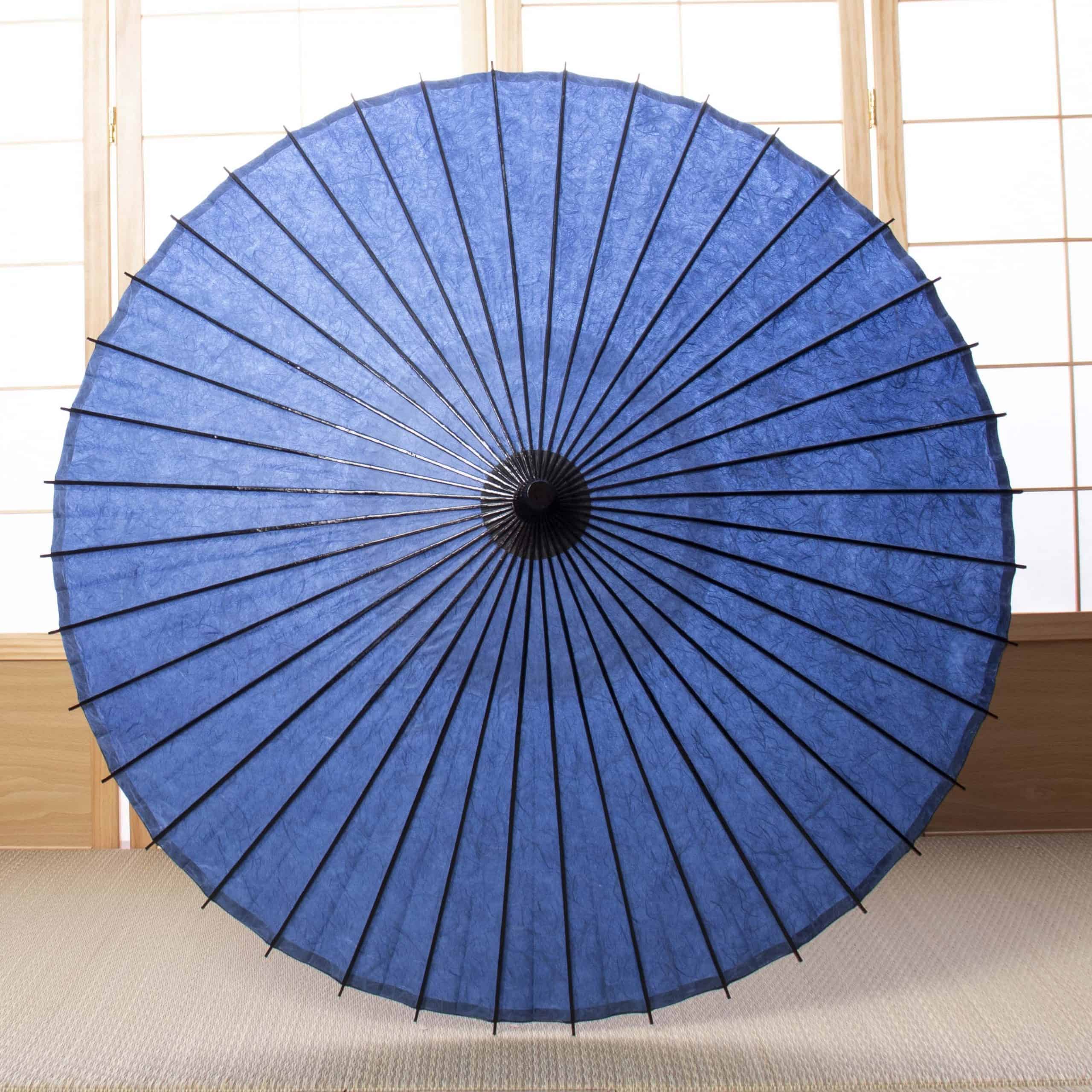 Paper Naturally Parasol “Black Bamboo” / Unryu paper / Blue-gray