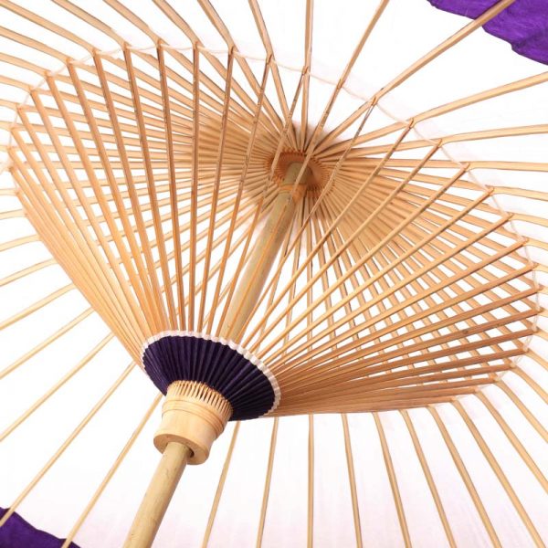 国産の自然素材のみで仕立て白と紫の番傘です。