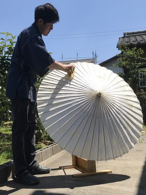 Japanese umbrella craftsman