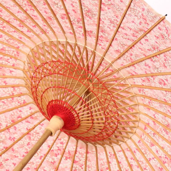 内側に花模様のある和傘