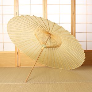 京都の黒谷和紙とのコラボレーションにより完成した薄緑の雨傘