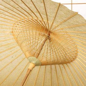 京都の黒谷和紙とのコラボレーションにより完成した薄緑の雨傘